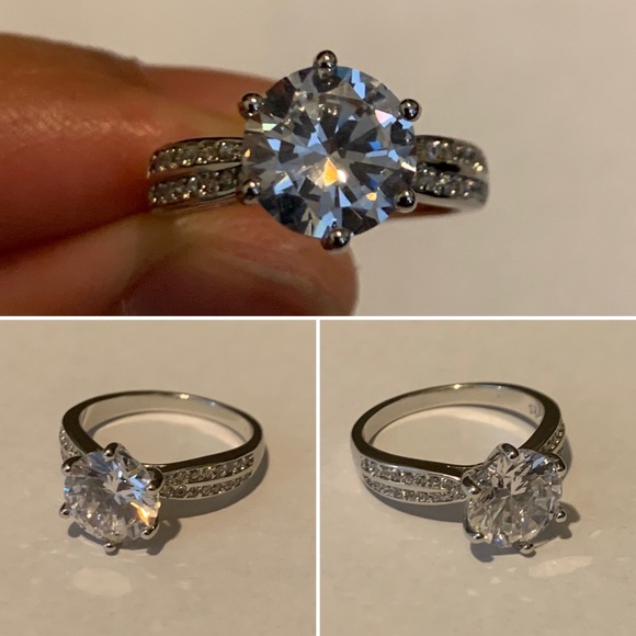 Jewelry - SOLD❗️3ct 925 Diamond Band Ring Size 7